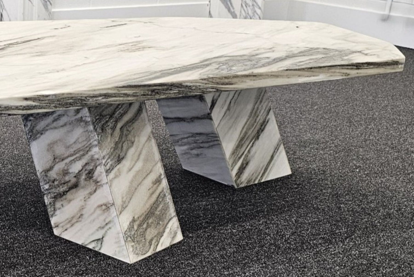Modern Angular Cipollino Marble Coffee Table
