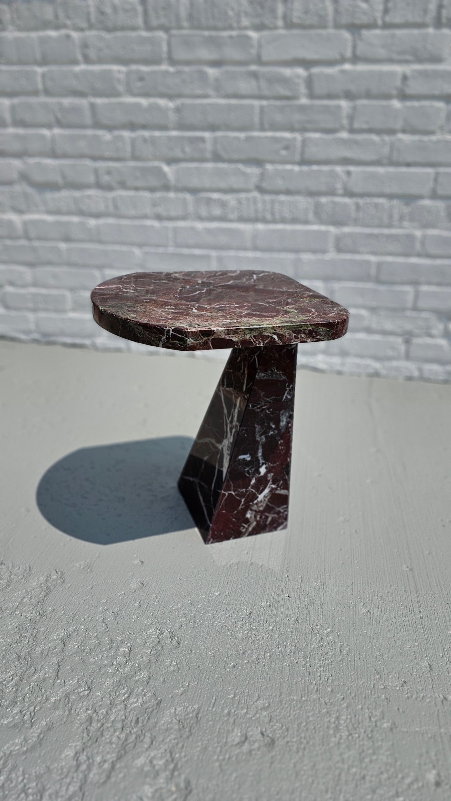 Two Matching Modern Marble End Tables