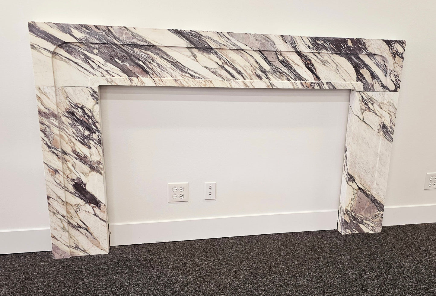 Modern Calacatta Viola Fireplace