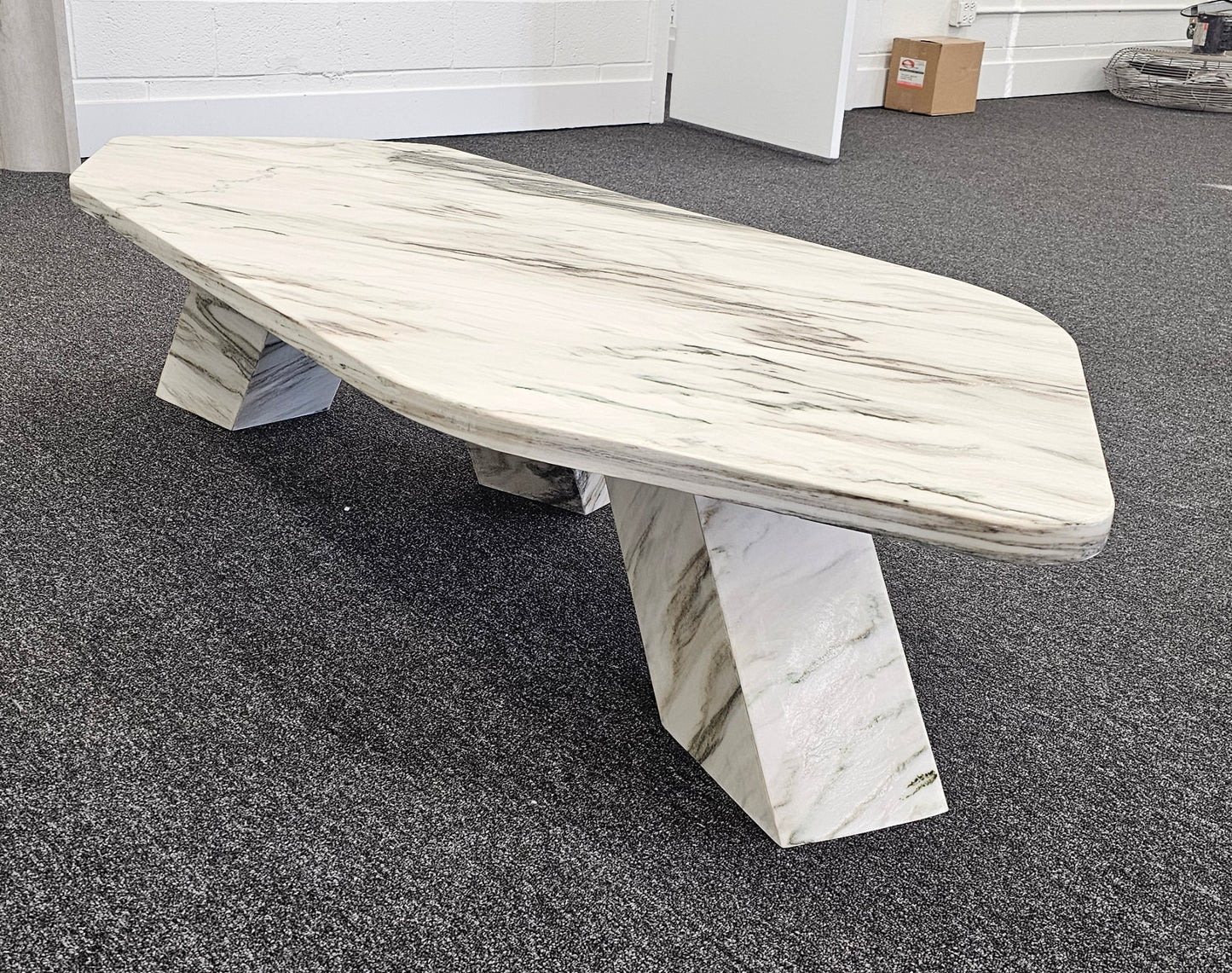 Modern Angular Cipollino Marble Coffee Table