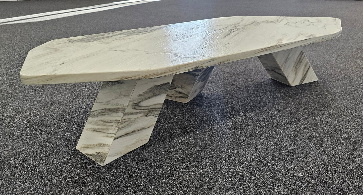 Modern Angular Cipollino Marble Coffee Table