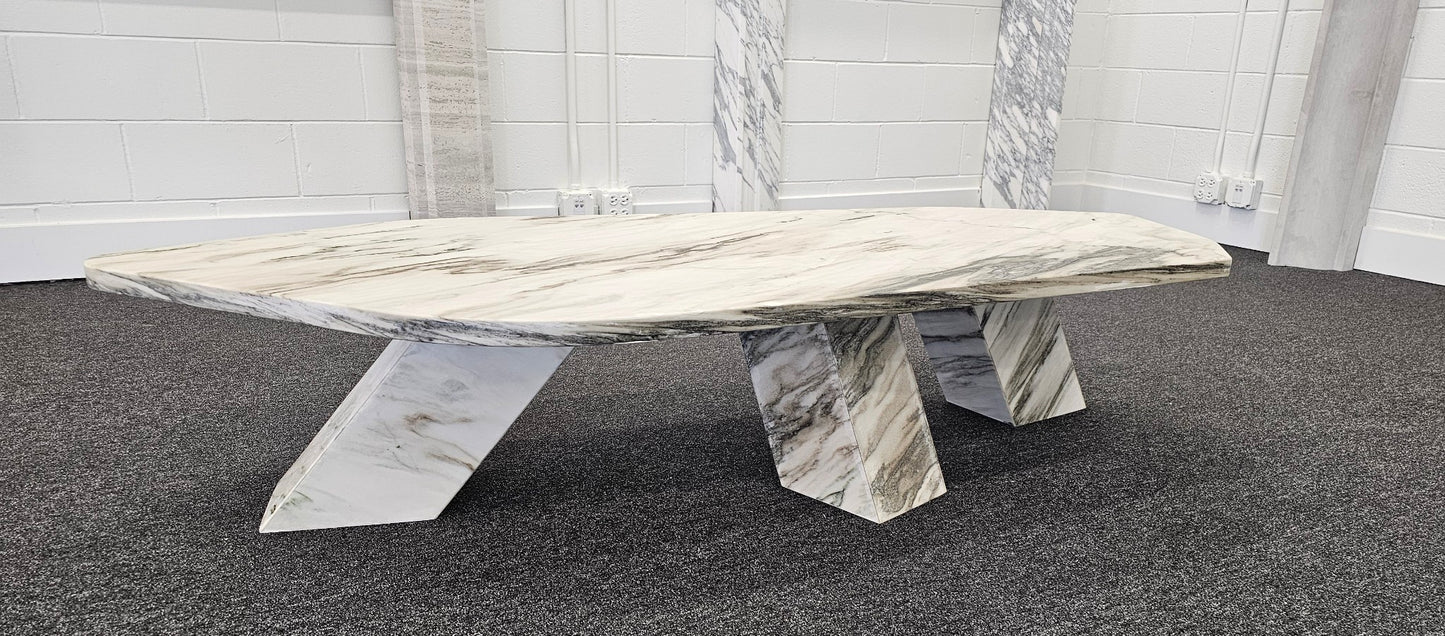 Modern Angular Cipollino Marble Coffee Table