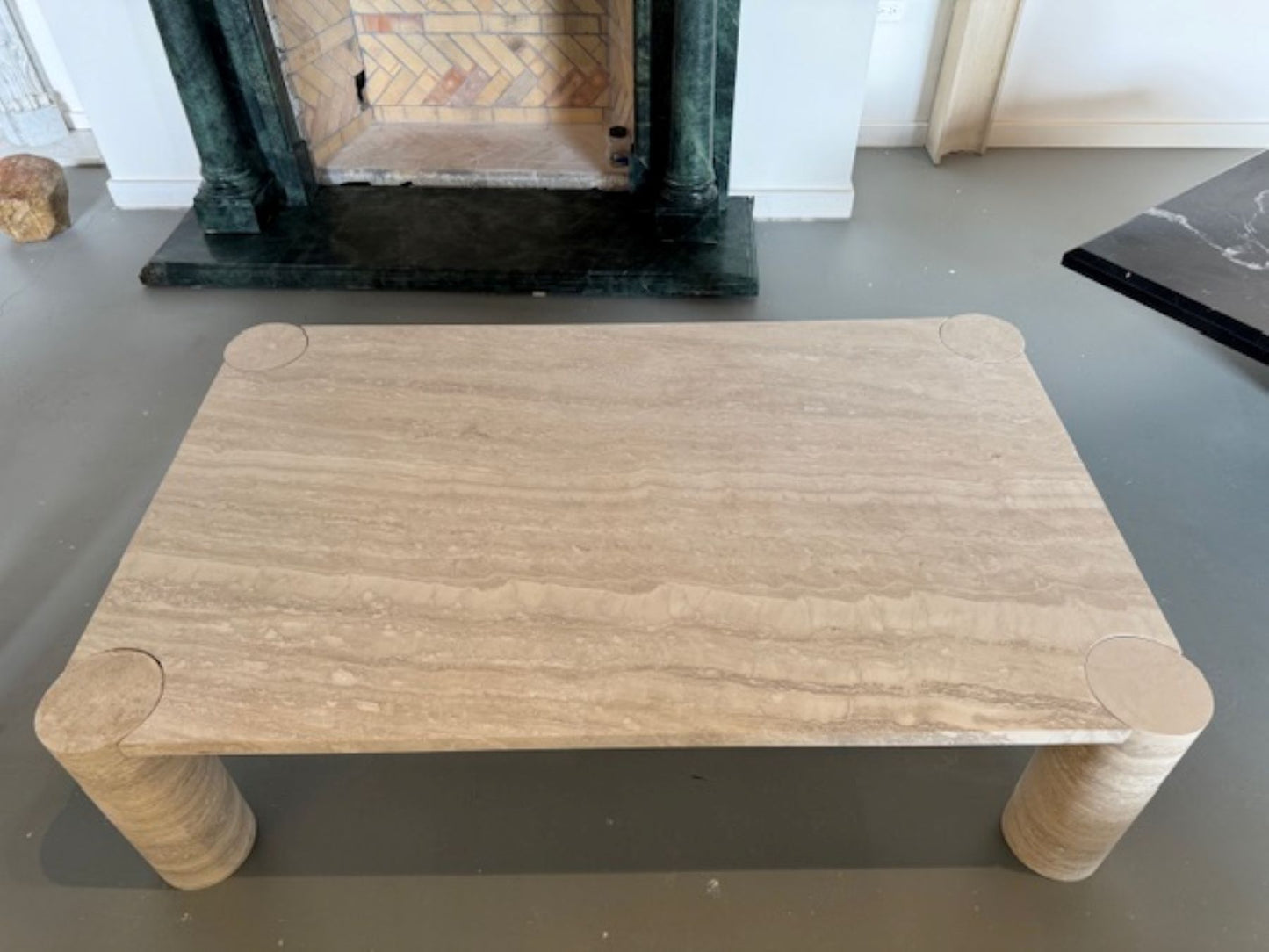 Available Now! Our Pauline Coffee Table in Cream Travertine
