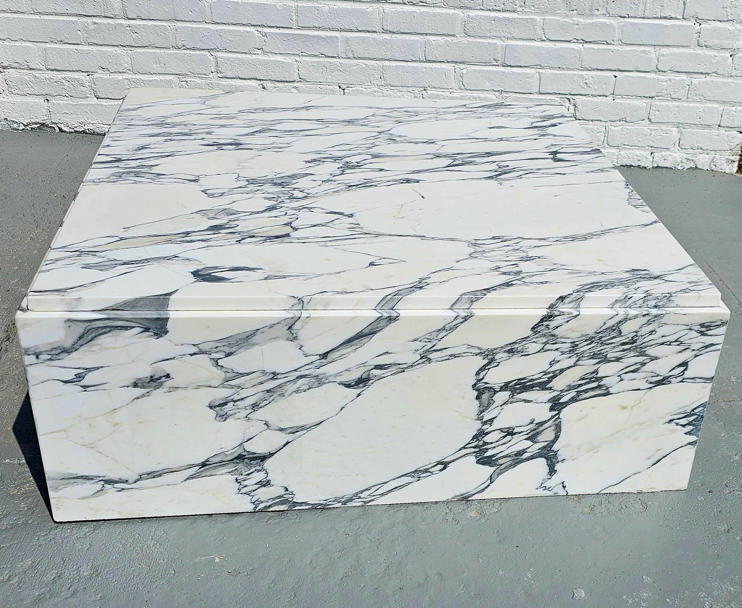 Large White Marble Square Coffee Table
