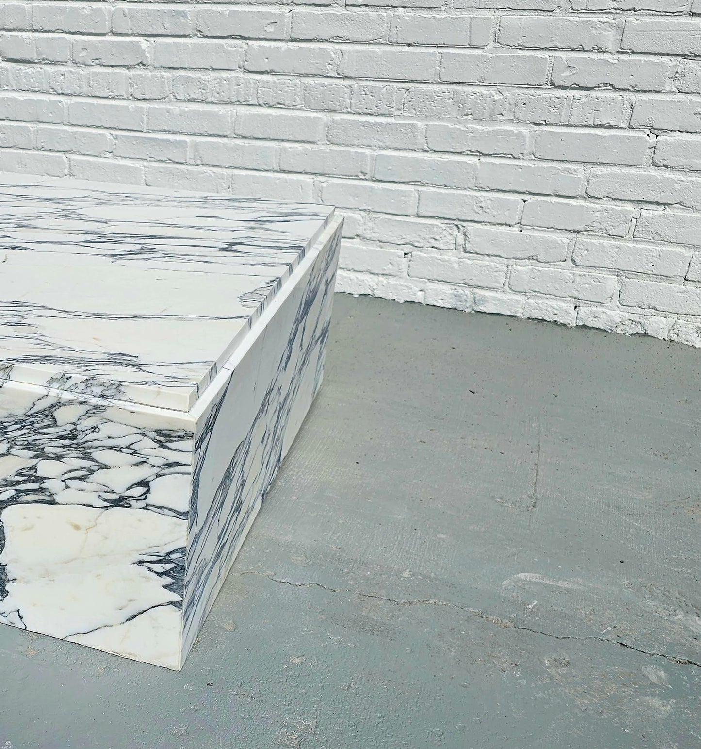 Large White Marble Square Coffee Table