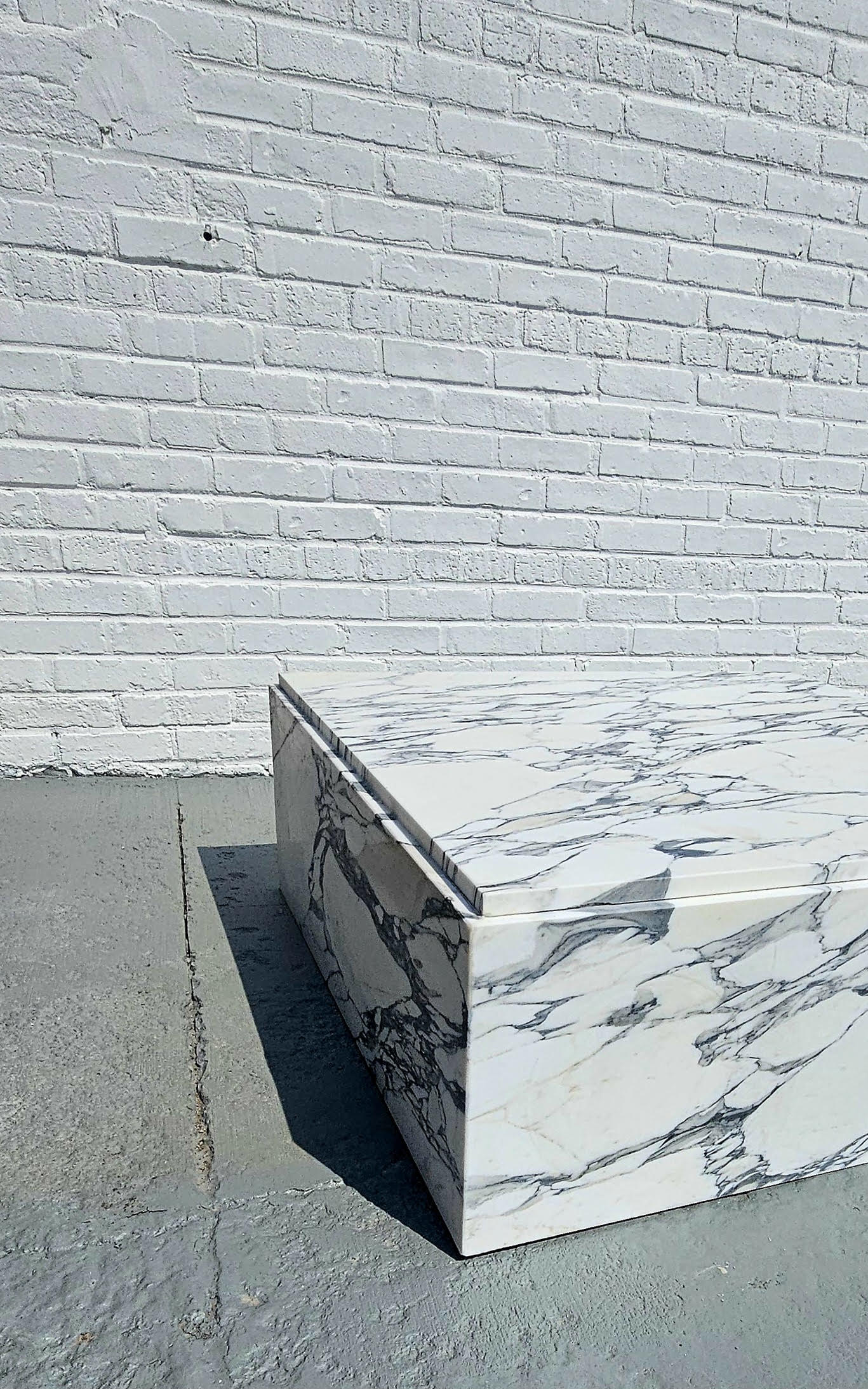 Large White Marble Square Coffee Table